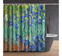 INVIN ART Juego de cortina de ducha con ganchos, lirios de Vincent Van Gogh, pinturas artísticas para el hogar