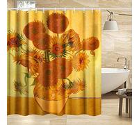 INVIN Art - Juego de Cortinas de Ducha con Ganchos, Girasoles por Van Gogh, Pinturas para Cuarto de baño