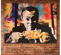 Invincible Wolf Of Wall Street Money Talks Abstract Canvas Wall Art (40Wx30L)