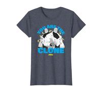 Invincible You Are The Clone Mauler Twins Showcase Camiseta, Mujer, Azul Jaspeado, M