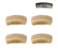 Invisible Fluffy Hair Pad, Womens Hair Bun, Invisible False Hair Clip Bump It Up Volume, Hairstyle Tools (dorado, 4 unidades, talla única)