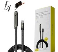 Invisible Holder Charger Cable with Stand, Type-C to Type-C, 240W Super Fast Charging, with Folding Phone Stand, 5ft, for iPhone 15-17/Smartphones/Tablets (1 pcs)
