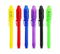 Invisible ink pen Secret pen Invisible writing spy pen with ultraviolet detector (6 pieces)