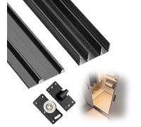 invisible para puertas correderas Kit De Rieles Para Puertas Corredizas De Aluminio, Juego De Rieles Para Puertas Correderas Para Ventanas Gabinetes, Herrajes Para Puertas(L 1.4 m)