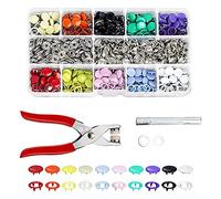 Invisible Seamless Buckle DIY Snap Tool - Snap Fasteners Tool Kit, Metal Snaps Buttons with Fastener Pliers Press Tool Kit for for Sewing and Crafting (B)