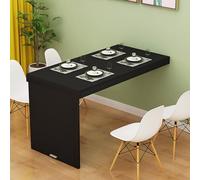 Invisible telescópica plegable ShelfWallMounted Mesa de madera para cocina comedor sala de estar BalconyCompact Home Vanity (Black + Black Frame 8)