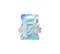 invisibobble CLIPSTAR Cosmic Glow - Juego de 2 pinzas para el pelo en tamaño M, pinzas para el pelo en plata brillante con purpurina, emoticonos y corazones, accesorios para el pelo divertidos para