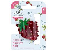invisibobble Clip para el pelo para mujer, tamaño mediano, color rojo - Pinza para el pelo de fresa juguetona para todo tipo de cabello - Clipstar Wildflower Berry Brighter Statement - Hair Claw