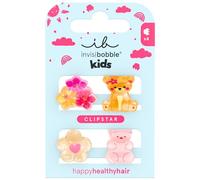 invisibobble Clipstar Kids Bearly Bloomed (4 piezas) - clips pelo niña - pequeñas pinzas para mechones y peinados infantiles