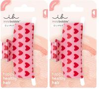 invisibobble CLIPSTAR M Love is in the Hair (1 unidad) - Pinza mediana con diseño de corazón - Para mujeres, niñas y niños - Ideal para cabello fino - Romántica y divertida (Paquete de 2)