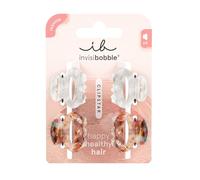 invisibobble Clipstar Petit Bijoux S - Juego de 4 pinzas de pelo elegantes en colores neutros, sujeción suave con HairLoveTech, estilo y cuidado para un cabello sano