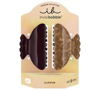 Invisibobble Clipstar Premium Cocoa Haze - Pinza para el pelo para mujer, color marrón oscuro, sin impresión para cabello grueso y fino (M, juego de 2)
