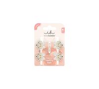 invisibobble Clipstar S Pearly Flower (4 unidades) - Pequeños clips de pelo con flor de perla - para mujeres, niñas y cabello fino - Pinza dorada para el pelo elegante