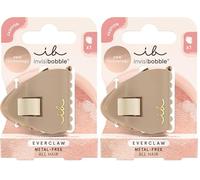 invisibobble EVERCLAW S Too Faced (1 unidad) - Pinza pequeña sin metal con efecto mate y brillo - Para mujeres, peluquería y looks versátiles - Estilo mármol (Paquete de 2)