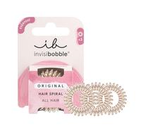 Invisibobble gomas de pelo espiral Bronze Me Pretty Original x3 - Goma de pelo antirotura - Coletero dorado de cordón telefónico - Goma pelo mujer cómoda