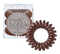 Invisibobble gomas de pelo espiral marron Pretzel Brown Original x3 - Goma de pelo antirotura - Gomas de pelo marrones de cordón telefónico - Goma pelo hombre