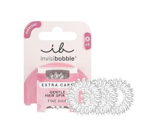 Invisibobble gomas de pelo espiral transparente Extra Care Crystal Clear x3 - Gomillas transparentes para pelo - Gomas pelo mujer - Goma de pelo sin marca