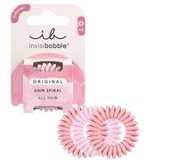 Invisibobble gomas pelo rosa pastel Original The Pinks x3 - Goma de pelo antitirones - Coletero rosa en espiral - Goma de pelo cómoda y con fuerte sujeción