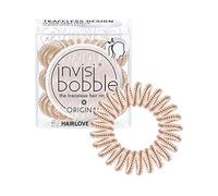 Invisibobble gomas pelo rubio Bronze of Beads Original x3 - Goma de pelo antitirones - Coletero espiral dorado - Goma de pelo cómoda y con fuerte sujeción