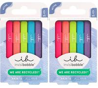 invisibobble LIGA PARA EL CABELLO Neon Glow (5 piezas) - Gomas de material reciclado - Colores neón para niñas y mujeres - Para deporte, diario y fiesta (Paquete de 2)