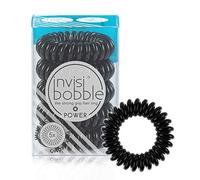 invisibobble Power Juego de 5 lazos para el cabello en espiral sin rastros, color negro verdadero, accesorios para el cabello con bobina de agarre elástico fuerte para mujeres activas, sin