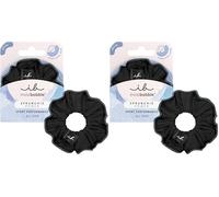 Invisibobble scrunchies pelo negro Sprunchie Power x1 - Scrunchie de tela extra fuerte con goma pelo espiral al interior y banda reflectante - Pelo rizado (Paquete de 2)