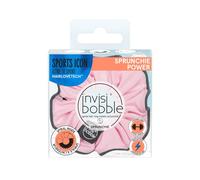 Invisibobble scrunchies rosa y negro Sprunchie Power x1 - Scrunchie de tela fuerte con goma pelo espiral al interior y banda reflectante - Pelo rizado