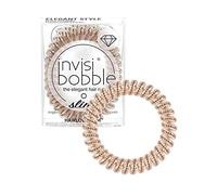 Invisibobble Slim gomas pelo rubio espiral Bronze of Beads x3 - Gomillas pelo antirotura - Goma de pelo cómoda con fuerte sujeción - Coletero espiral dorado