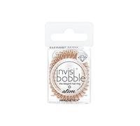 Invisibobble Slim gomas pelo rubio espiral Bronze of Beads x3 - Gomillas pelo antirotura - Goma de pelo cómoda con fuerte sujeción - Coletero espiral dorado