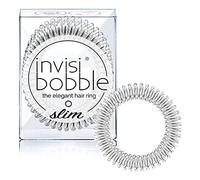 Invisibobble Slim gomillas pelo mujer plateadas espiral Chrome x3 - Gomillas pelo antirotura - Goma pelo plateada de cordón telefónico - Gomilla pelo sin metal