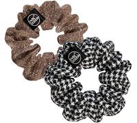 Invisibobble Sprunchie coletero negro y dorado x2 - Scrunchie de tela con goma en edición limitada - Coleteros de invierno comodos - Regalo mujer