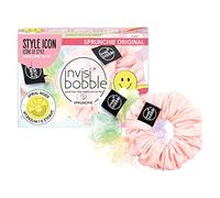Invisibobble Sprunchie duo coletero rosa y arcoíris x2 - Scrunchie de tela con goma de pelo en espiral al interior en edición limitada - Cinta pelo mujer Y2K