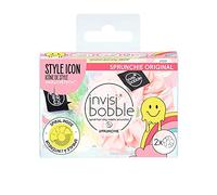 Invisibobble Sprunchie duo coletero rosa y arcoíris x2 - Scrunchie de tela con goma de pelo en espiral al interior en edición limitada - Cinta pelo mujer Y2K