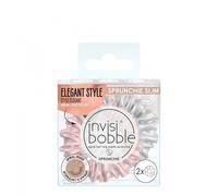 Invisibobble Scrunchie Slim Bella Chrome I Elegante goma para el pelo en espiral para niñas y mujeres I Suave, cómoda y delicada con el pelo I 2 piezas diseñadas en Alemania