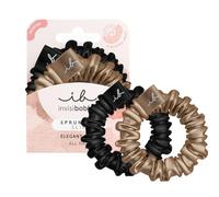 Invisibobble Sprunchie Slim coletero seda negro y dorado x2 - Scrunchie seda con goma de pelo en espiral al interior - Silk scrunchies suave con gran sujeción