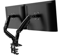 Invision Soporte Monitor Brazo para Pantallas 19-32 Pulgadas, VESA 75/100mm, Abrazadera Escritorio Soporte, Ajuste de Altura con Inclinación, Giratorio, Rotar, Capacidad Carga 2-9kg MX400 Brazo Doble