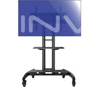 Invision Soporte Pie de TV Móvil sobre Ruedas para 32”-75" Pantallas - Altura Ajustable Antivuelco Ultraestable Exhibición Suelo Carro - Peso hasta 45,5kg MAX VESA 600x400mm GT1200 ScreenStation