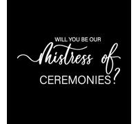 Invitación de boda para damas de honor, ideas de regalos para fiestas de damas de honor, boda Pegatinas de pared 42x92.7cm Pegatinas para vidrio Blanco