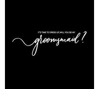 Invitación de boda para damas de honor, ideas de regalos para fiestas de damas de honor, boda Pegatinas de pared de vinilo 42x127.2cm Incluye kit de película de transferencia Blanco