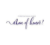 Invitación de boda para damas de honor, ideas de regalos para fiestas de damas de honor, boda Pegatinas de pared 30x84.3cm No daña la superficie de la pared Azul oscuro