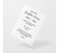 Invitaciones de Boda Personalizadas | Tarjetones A5 Blancos Personalizable con Nombres, Fecha y Textos | 25, 50 y 100 unidades Ceremonia Compromiso 2 Modelos para Recuerdos Boda (Modelo 1)