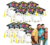 Invitaciones de graduación para clase de 2025, invitaciones preescolares, tarjetas de felicitación con forma de sombrero de 6.61 x 4.25 pulgadas, 24 piezas de suministros de anuncio, para eventos