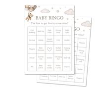InvitationHouse Juego de bingo de oso de peluche para baby shower, juego de 30 cartas (género neutro)