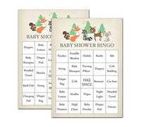 InvitationHouse Woodland Animals - Tarjetas de bingo para baby shower (24 unidades), diseño de animales