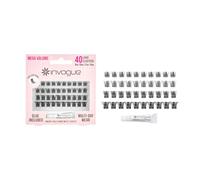 Invogue Cluster Lashes - Mega Volume (Style 1), Easy At-Home Application, Dramatic Russian Style Lash, Soft Thin Fibres, Reusable, Vegan & Cruelty-Free, 40 Pack, Glue Included