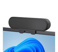 Inwa Altavoz de PC, altavoz USB con clip, 10 W con sonido estéreo HD, para monitor de PC, portátil, teléfono móvil, escritorio, exterior, plug and play (negro)