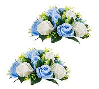Inweder Centros de Mesa de Flores para mesas de Boda: Decoraciones de Mesa de Boda, Bolas de Flores Azules y Blancas, centros de Mesa para Compromiso, Ceremonia, Fiesta, centros de Mesa, 2 Paquetes