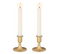 Inweder Portavelas de Oro Candelabros Vintage: Juego de 2 Porta Velas Cónico de Metal Portavelas de Velas Pequeñas para Centro de Mesa de Boda Navidad o Decoración del Hogar