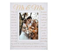 Inweder Regalos de boda para parejas 2024: patrón de bendición de amor, marco de fotos de 5 x 7 pulgadas con letrero de Mr & Mrs, marcos de fotos de 5 x 7 pulgadas, regalo para recién casados en mesa