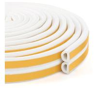 Inwee Burlete para Puerta y Ventana, Burlete Adhesivo, Aislante para Ventanas, Tira de Espuma Autoadhesiva Tipo D de Contra Corrientes Frías, Aislante, Ruido y Colisión, 5M Blanco